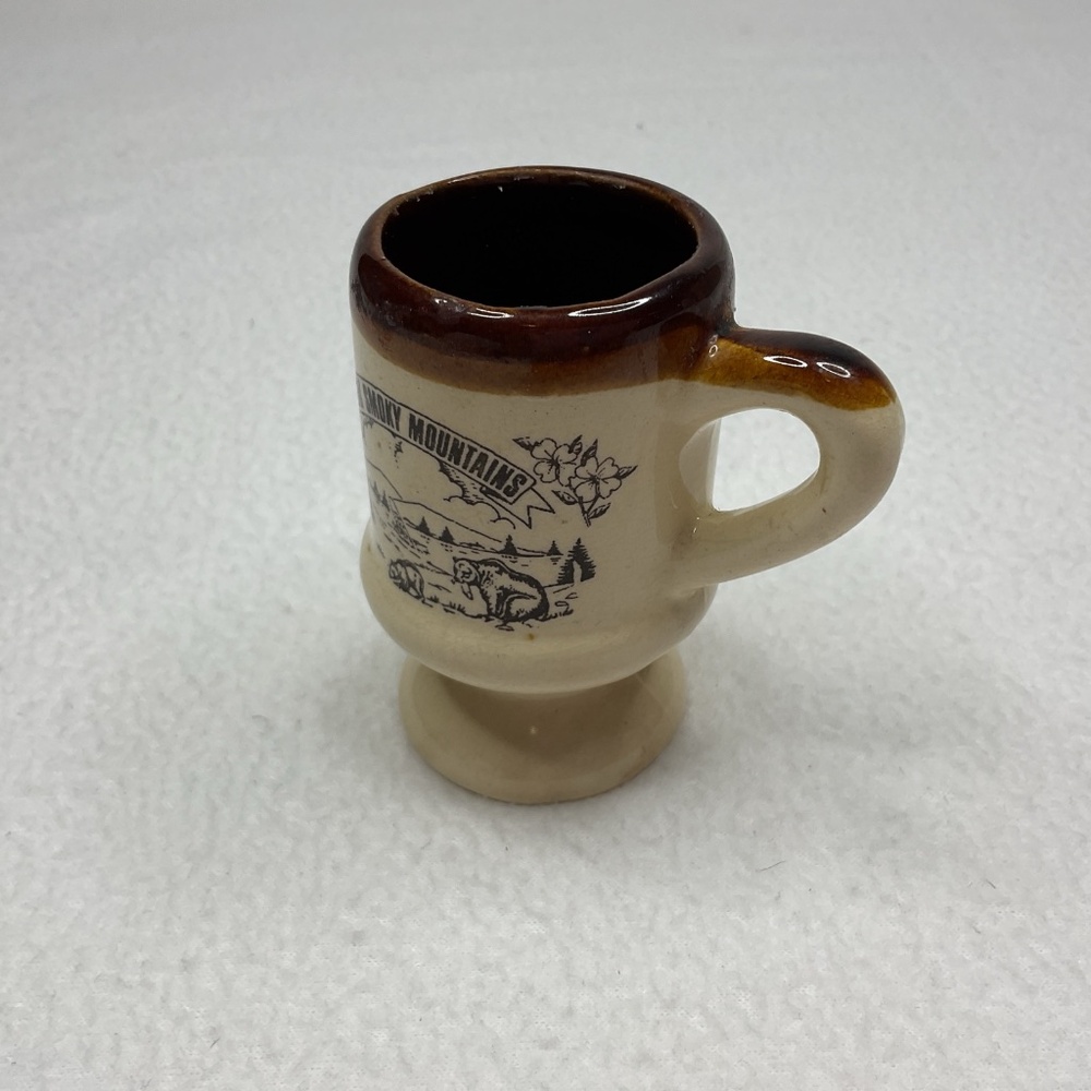 3.25 Inch Miniature Great Smokey Mountains Souvenir Mug With Imperfections - Picture 6 of 16